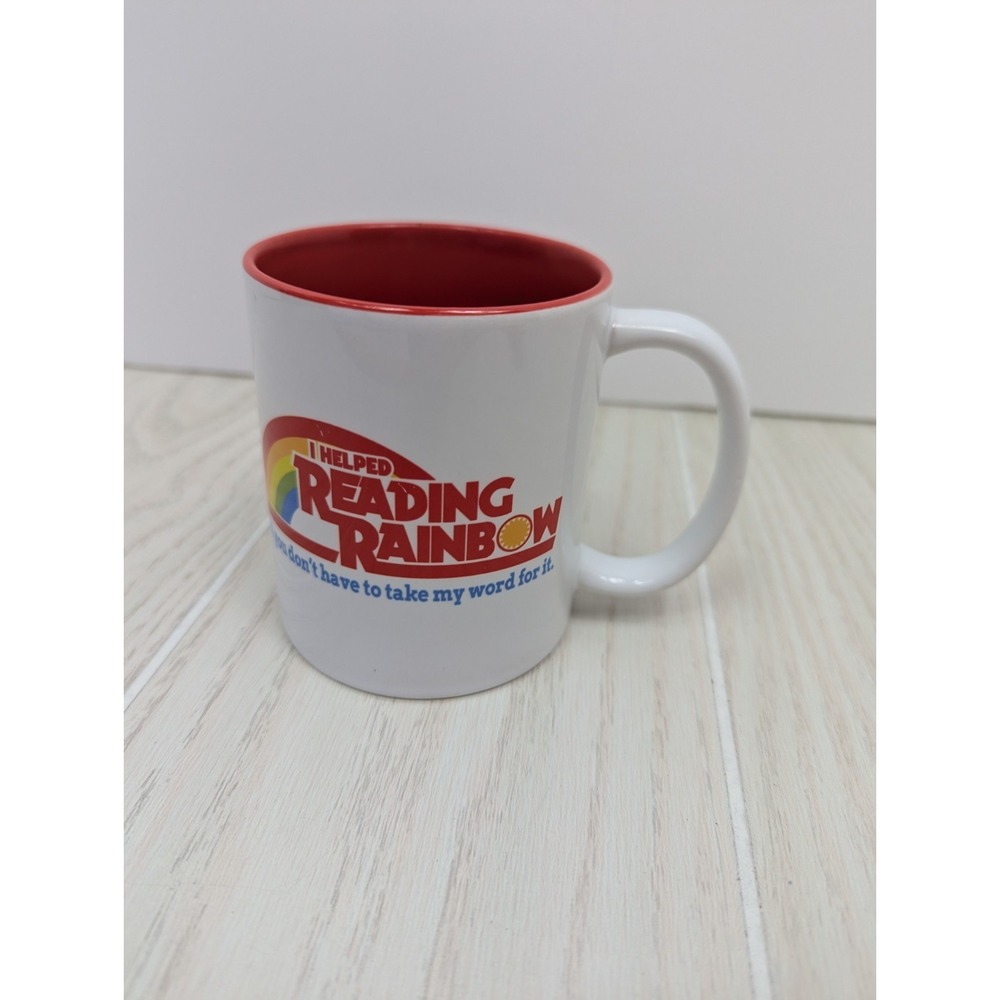 Reading Rainbow Coffee Mug Vintage I helped Reading Rainbow red inner - Picture 4 of 11